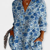 Bluse mit Knöpfen im floralen Muster