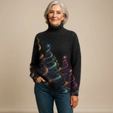 ELLA | GLITZERNDER WEIHNACHTSBAUM STRICK-ROLLKRAGEN-PULLOVER
