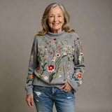 FREYA | KLASSISCHER VINTAGE BLUMENSTRICKPULLOVER