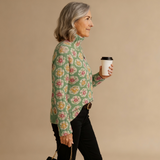 BEATRICE | DAMEN LOVELY FLORAL ART DRUCK STRICKTURTLENECK PULLOVER